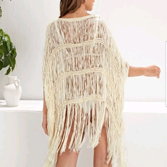 SALOME Fringe Top Beige - Picture 5 of 9